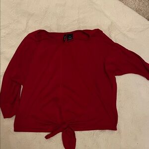 new directions Red Tie-Front v neck soft lightweight top